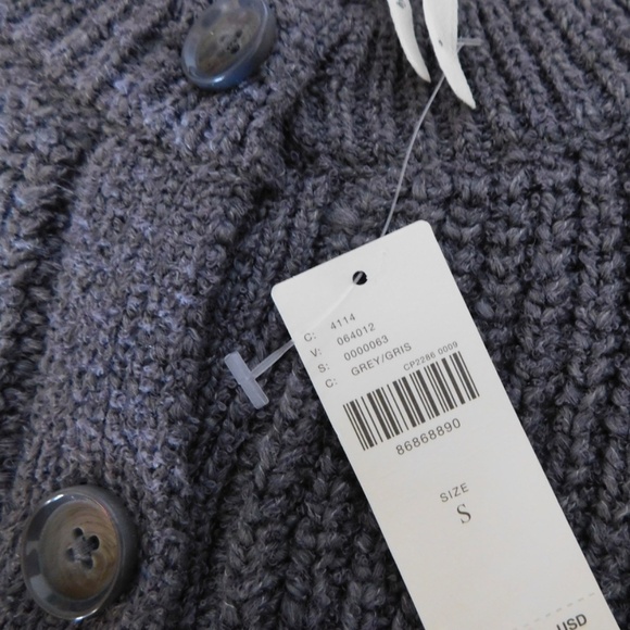 NWT!! ANTHROPOLOGIE Gray Cropped Twofer Cardigan Sweater Academia Preppy Small - Picture 12 of 16